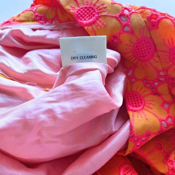 NWT DAIZY SHELY RUNWAY NEON ORANGE PINK ASYMMETRICAL CROCHET SKIRT - XS (IT40) - Picture 12 of 14